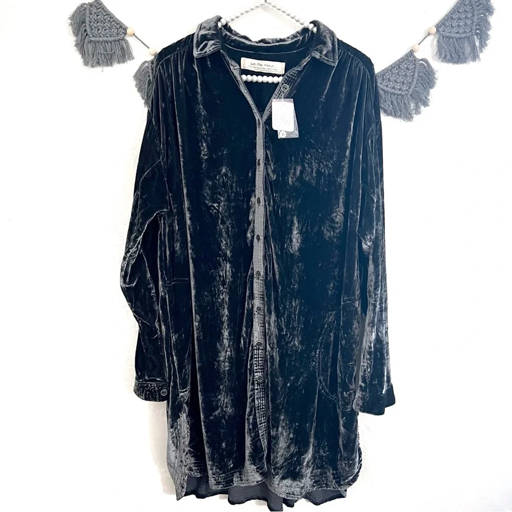 NWT Free People Sorrento Velvet Maxi Top
